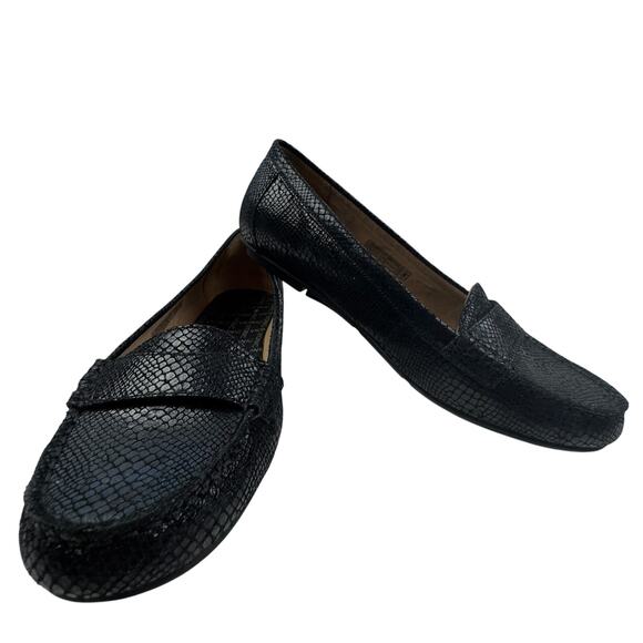 Vionic Chill Larrun Snake Embossed Leather Preppy Comfort Loafers Women's 8.5 - Picture 1 of 8